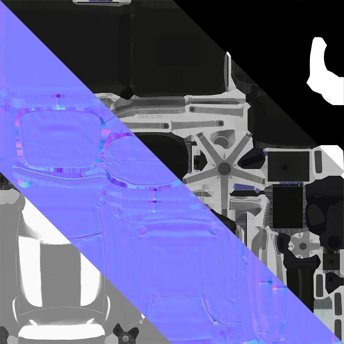 Office Chair Low-poly 3D model_15