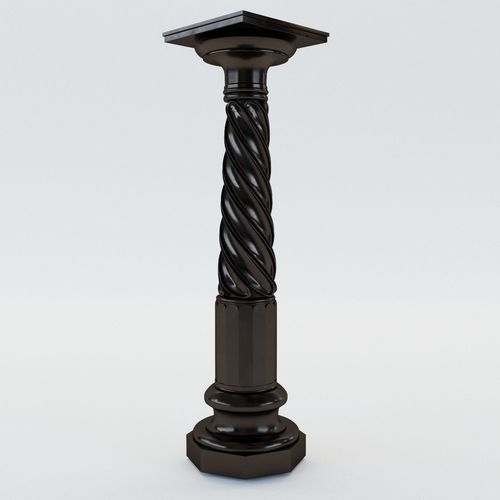 Serpentine column - Italy - 19th century 3D model