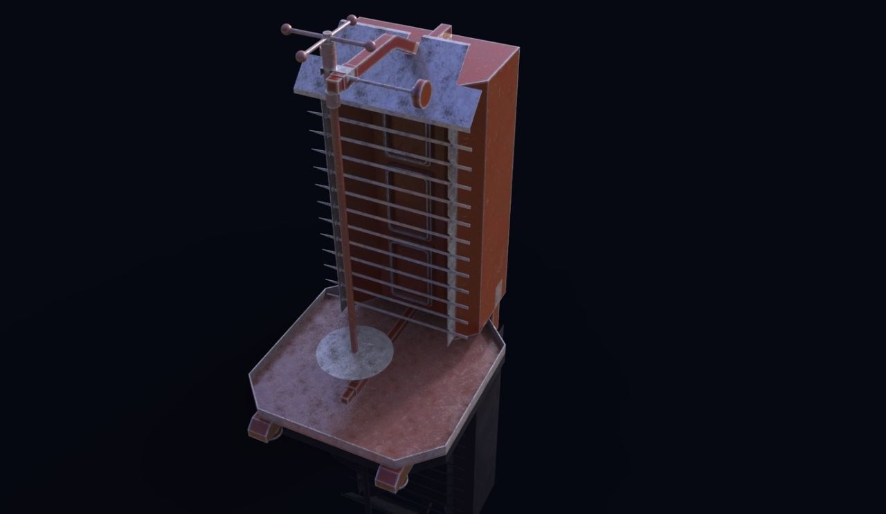 Grill and meat 3D model_3