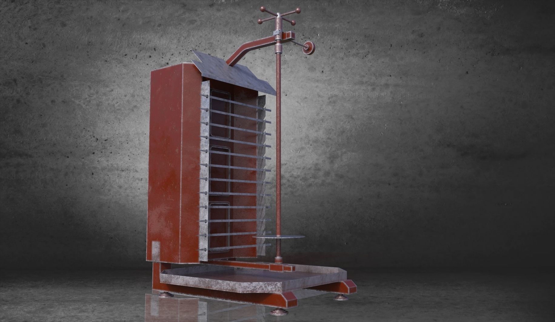 Grill and meat 3D model_6