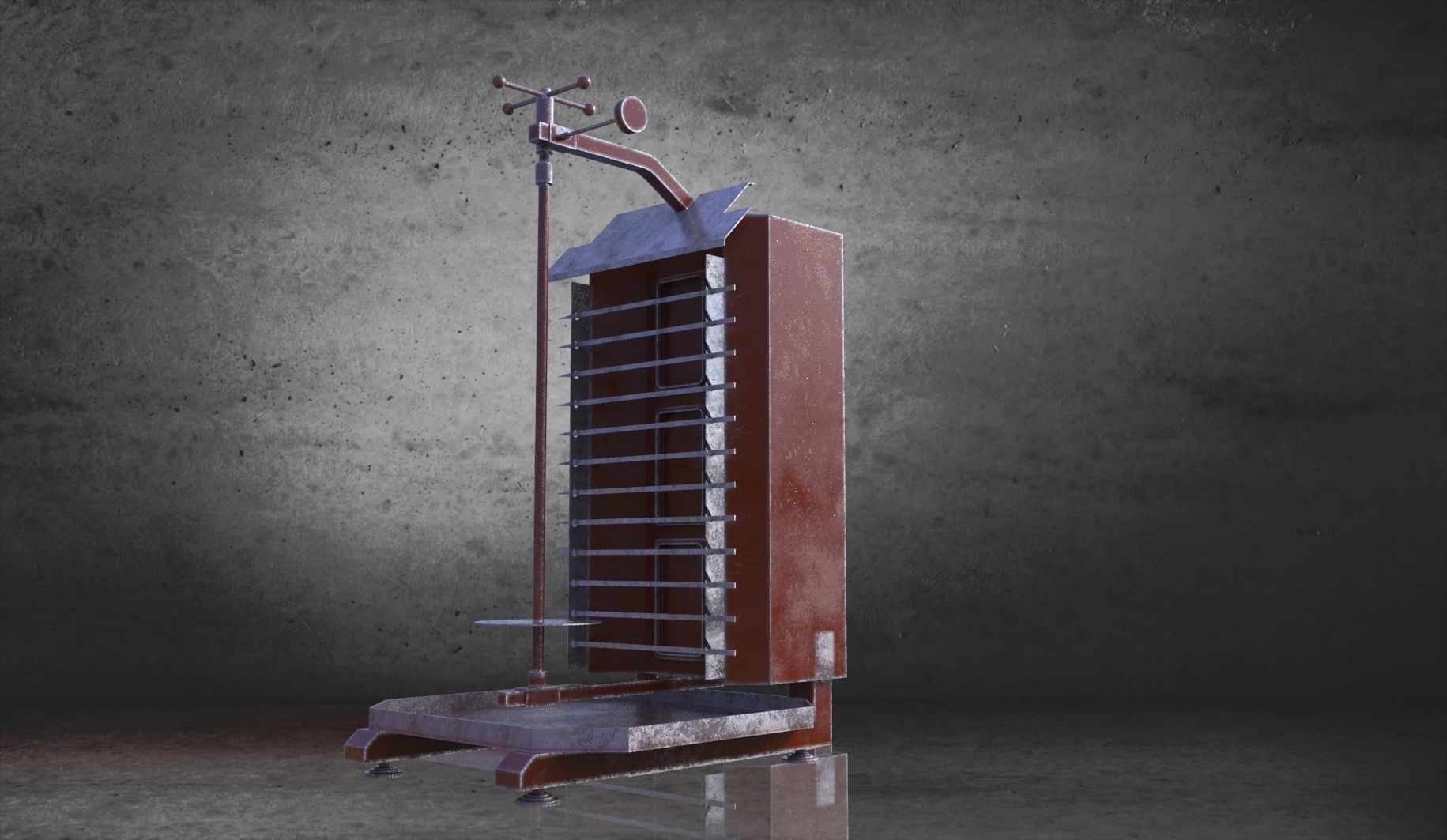 Grill and meat 3D model_7