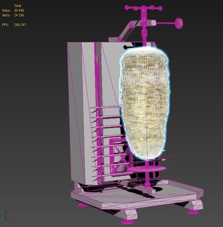 Grill and meat 3D model_8