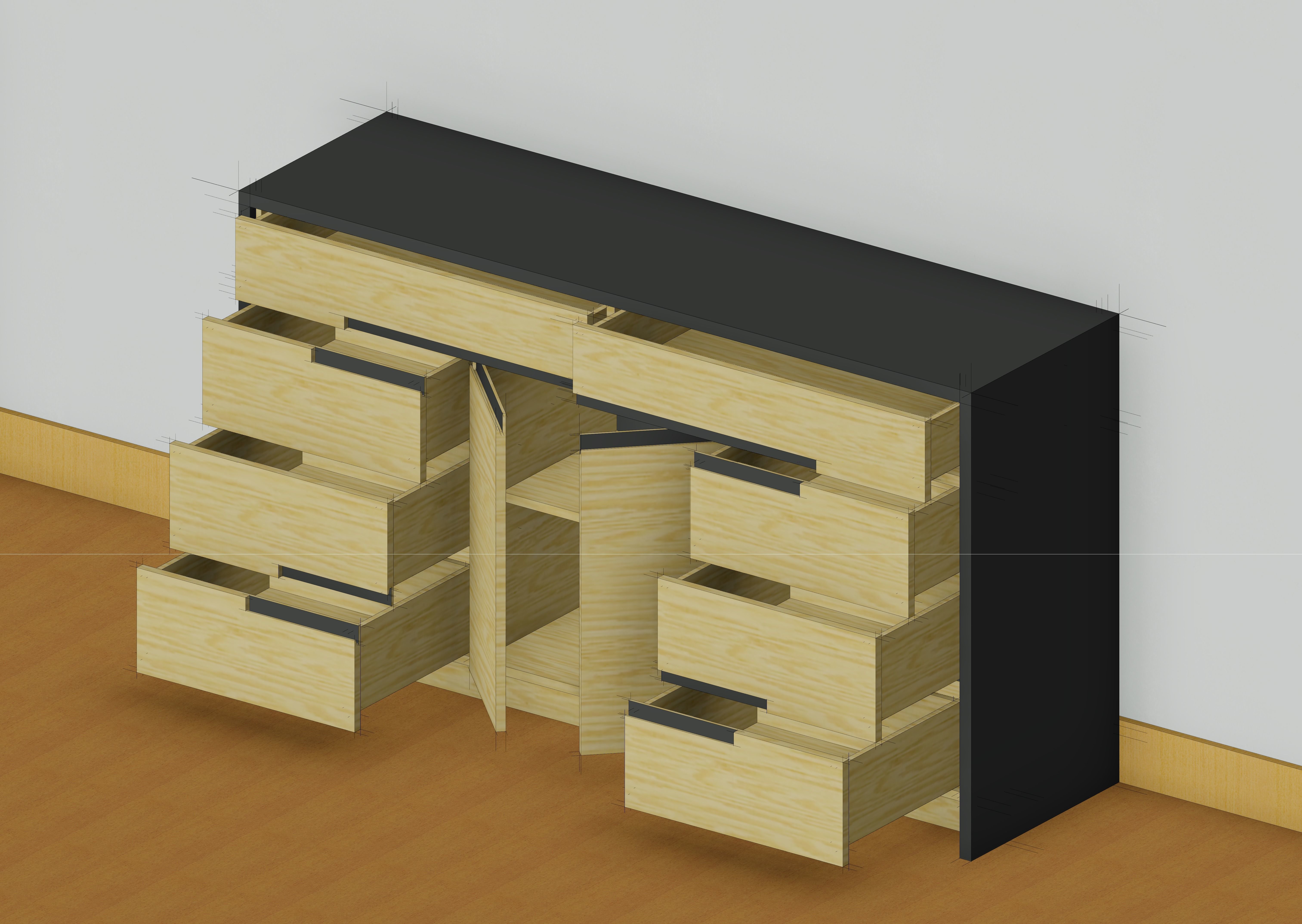 3D Revit 2018 Dresser family 3D model CGTrader