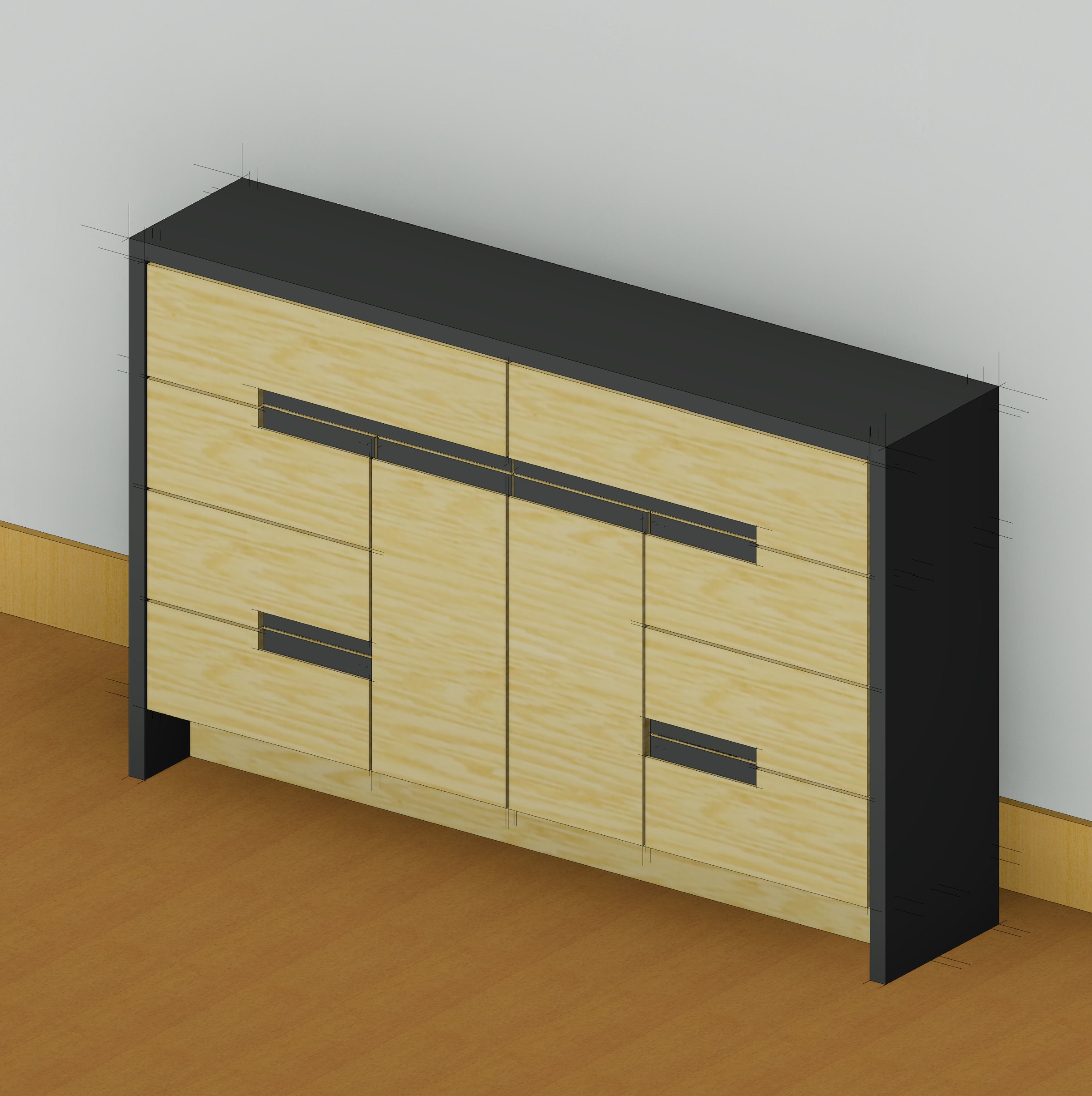 3D Revit 2018 Dresser family 3D model_3