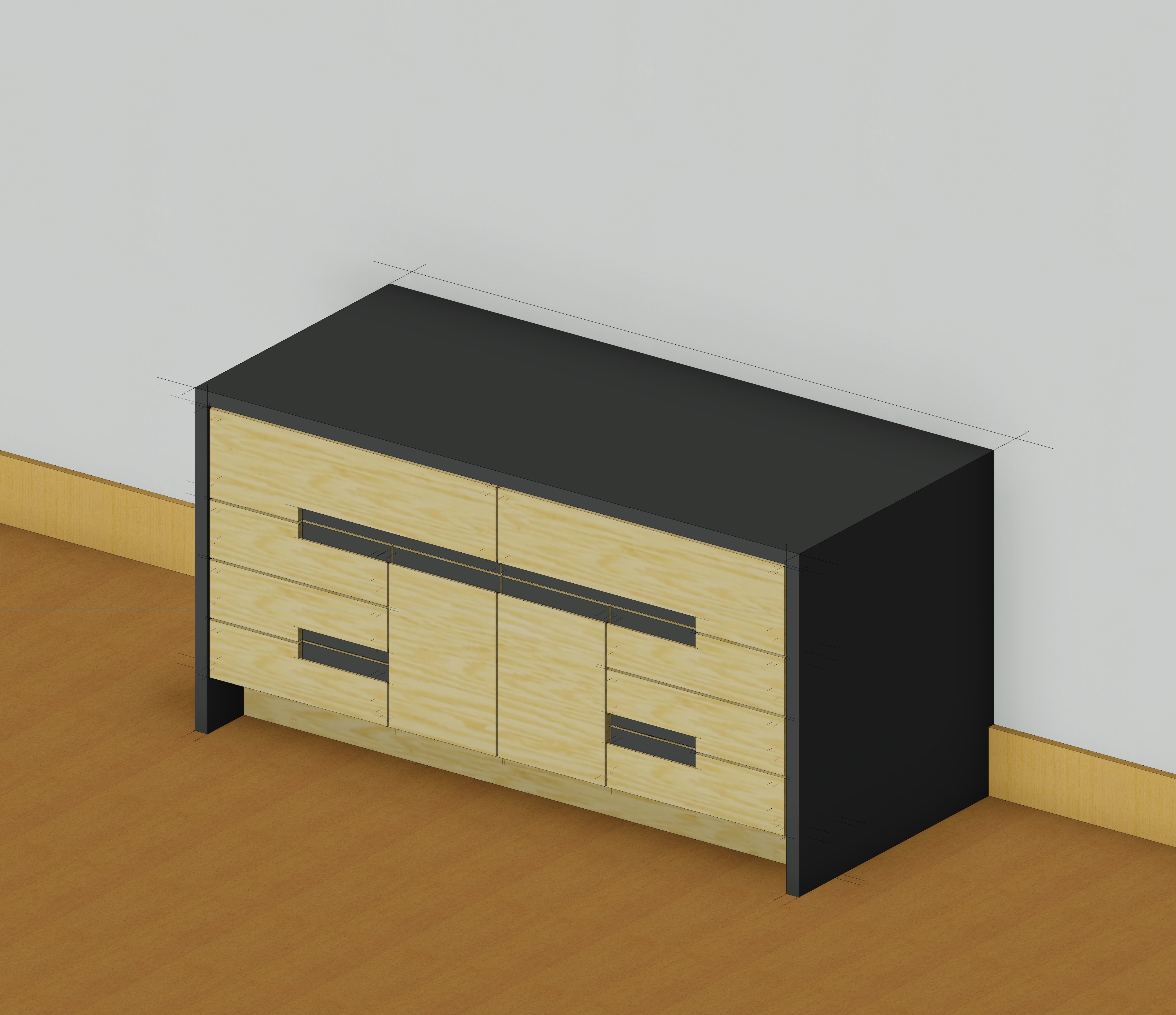 3D Revit 2018 Dresser family 3D model_2