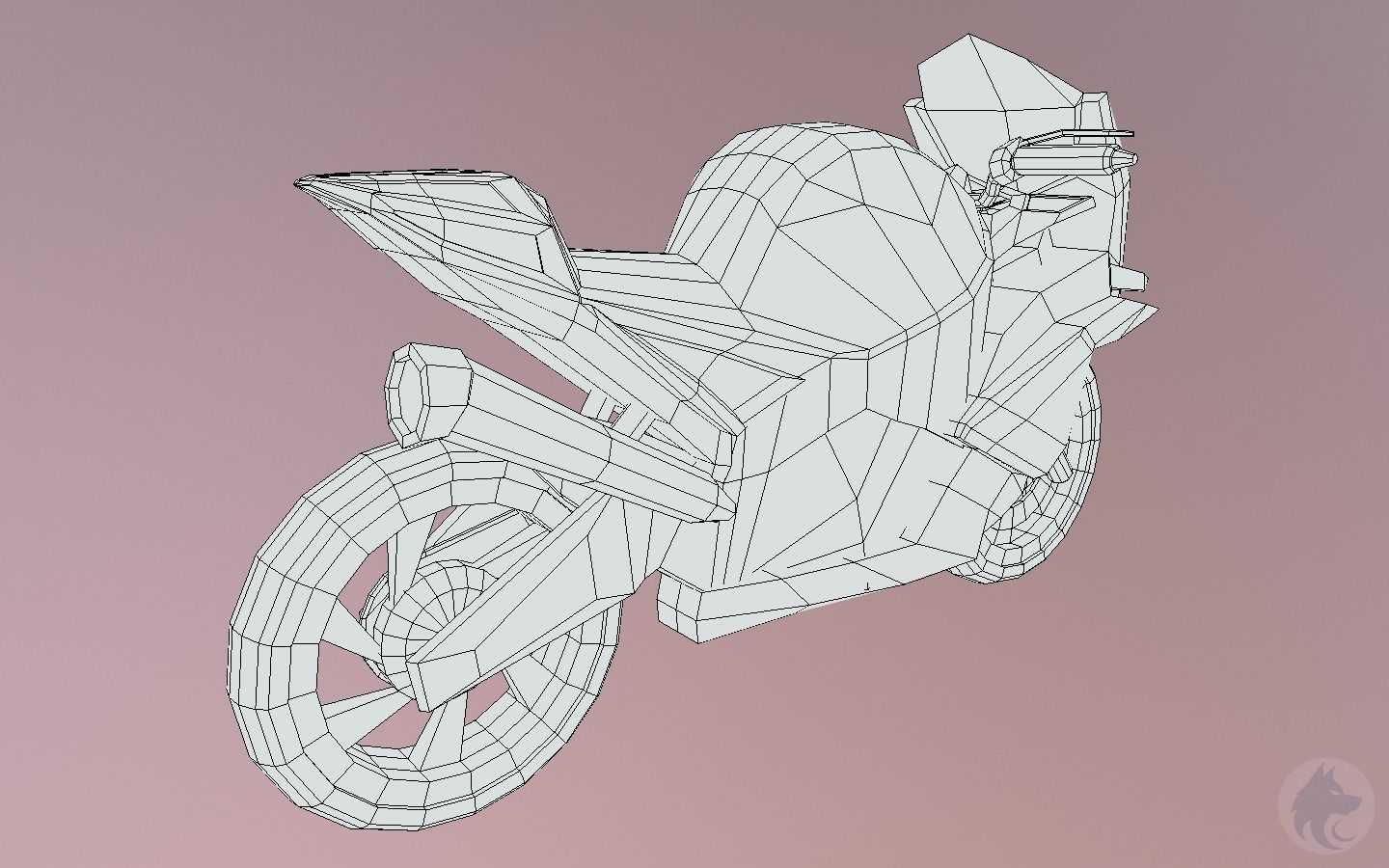 Motorcycle 3D Lowpoly Low-poly 3D model_3