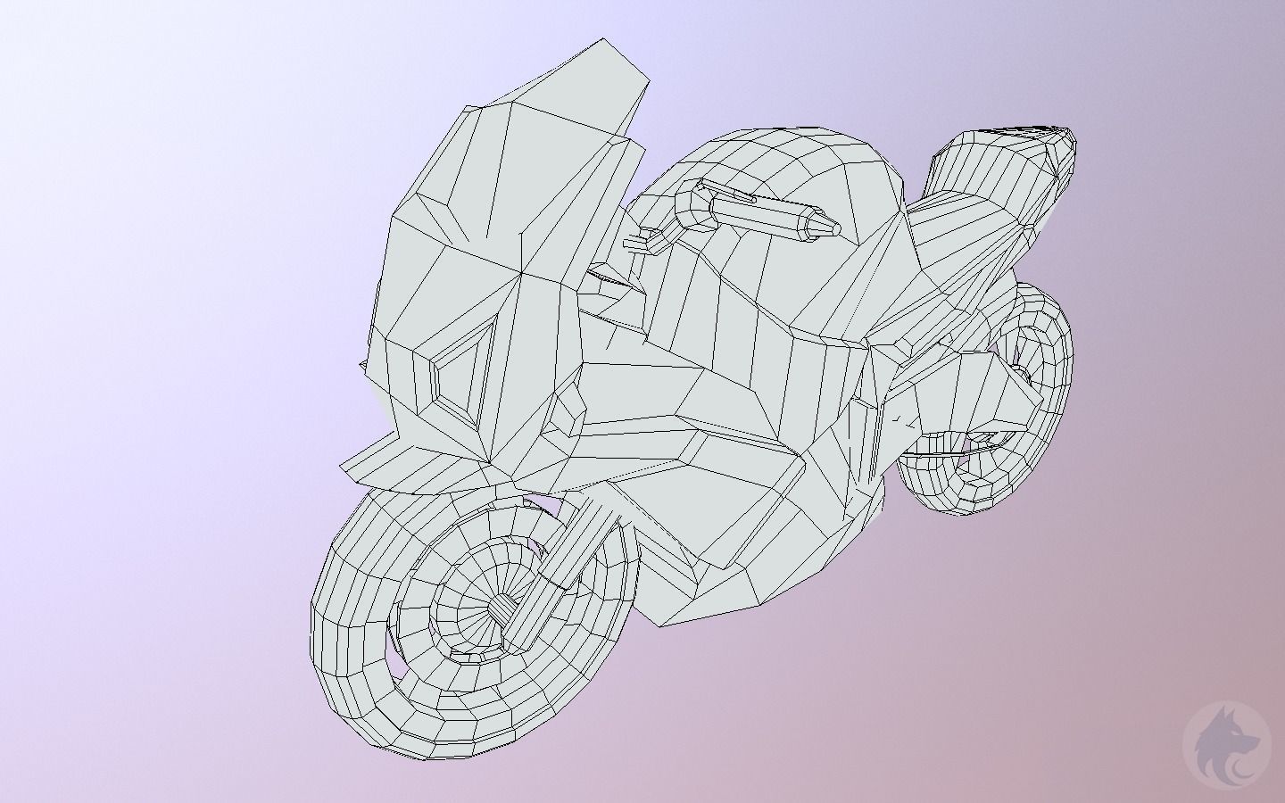 Motorcycle 3D Lowpoly Low-poly 3D model_5