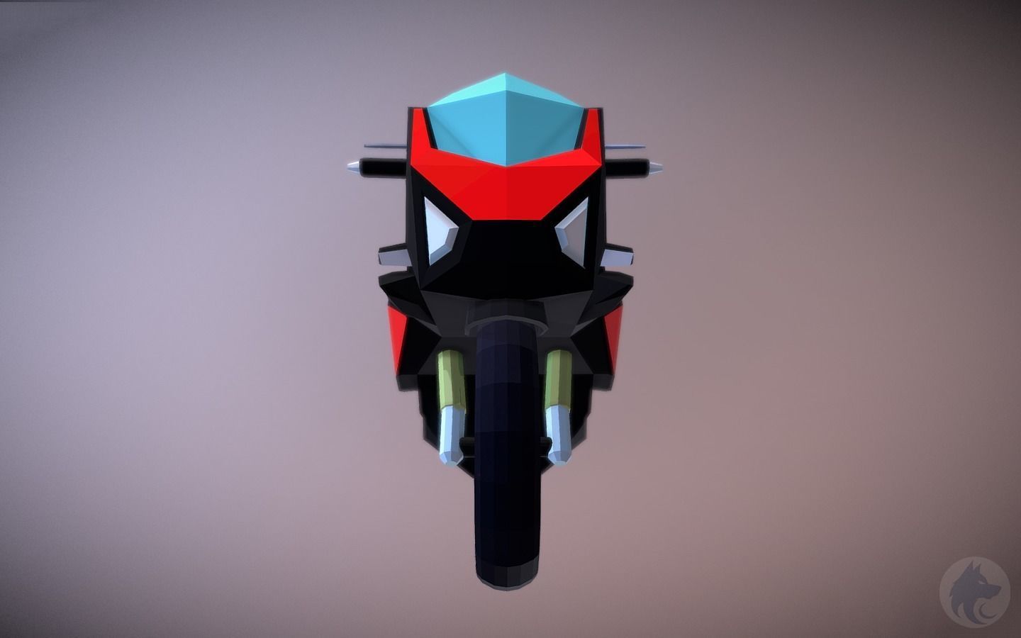 Motorcycle 3D Lowpoly Low-poly 3D model_2