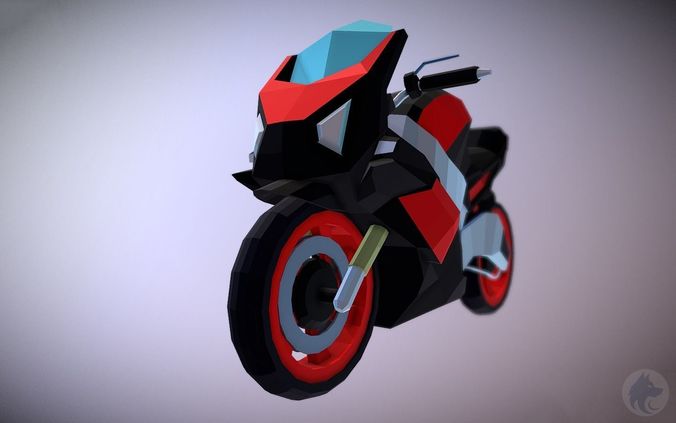 Motorcycle 3D Lowpoly Low-poly 3D model