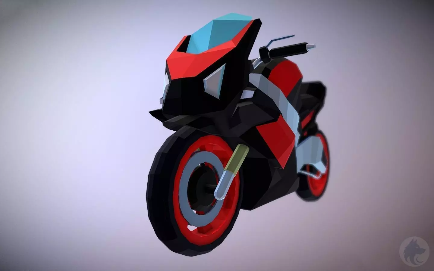 Motorcycle 3D Lowpoly Low-poly 3D model_0
