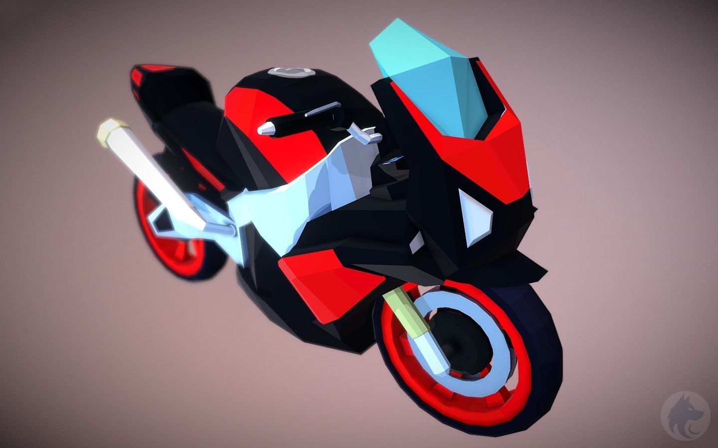 Motorcycle 3D Lowpoly Low-poly 3D model_10