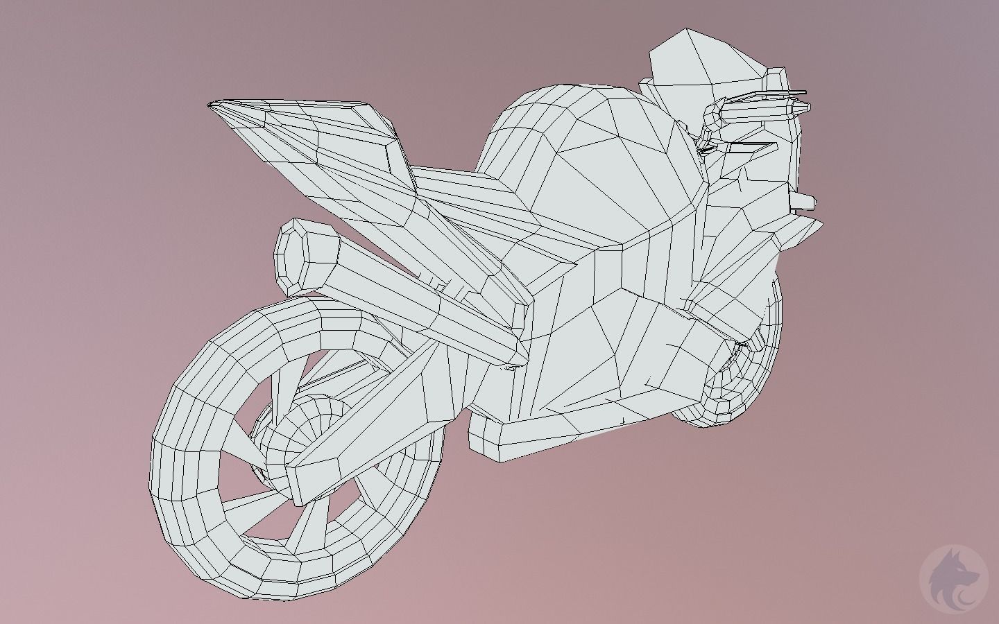 Motorcycle 3D Lowpoly Low-poly 3D model_9