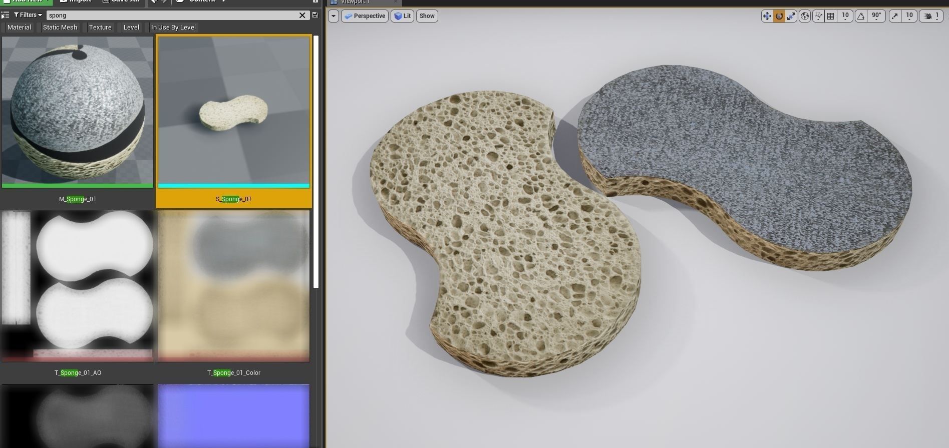 Sponge - VR AR Low-poly 3D model_2