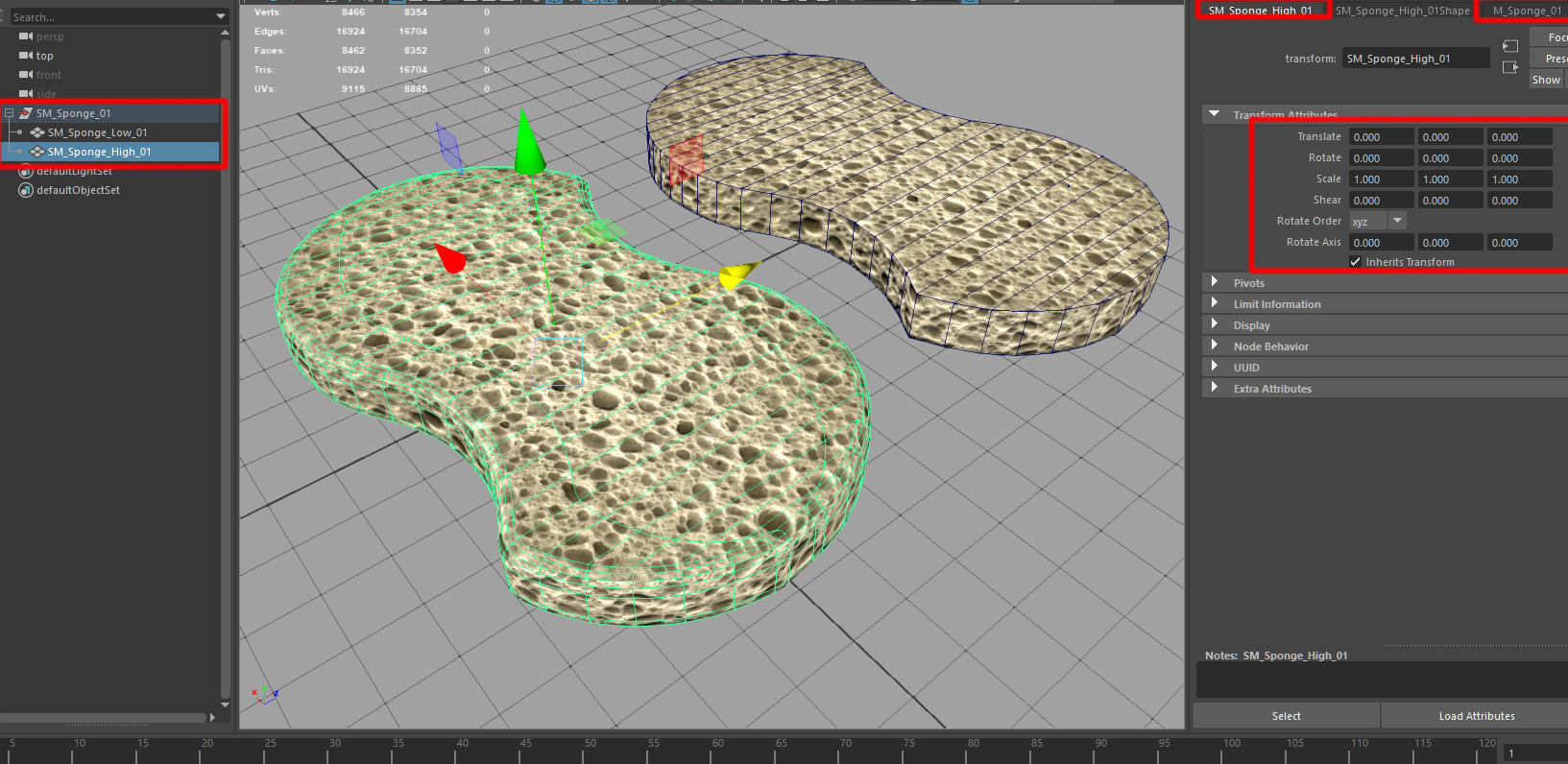 Sponge - VR AR Low-poly 3D model_4