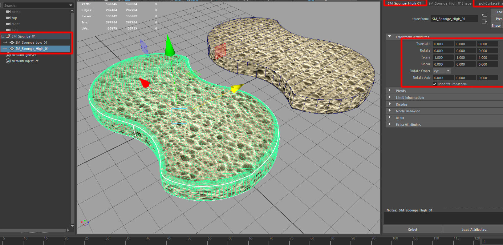 Sponge - VR AR Low-poly 3D model_3