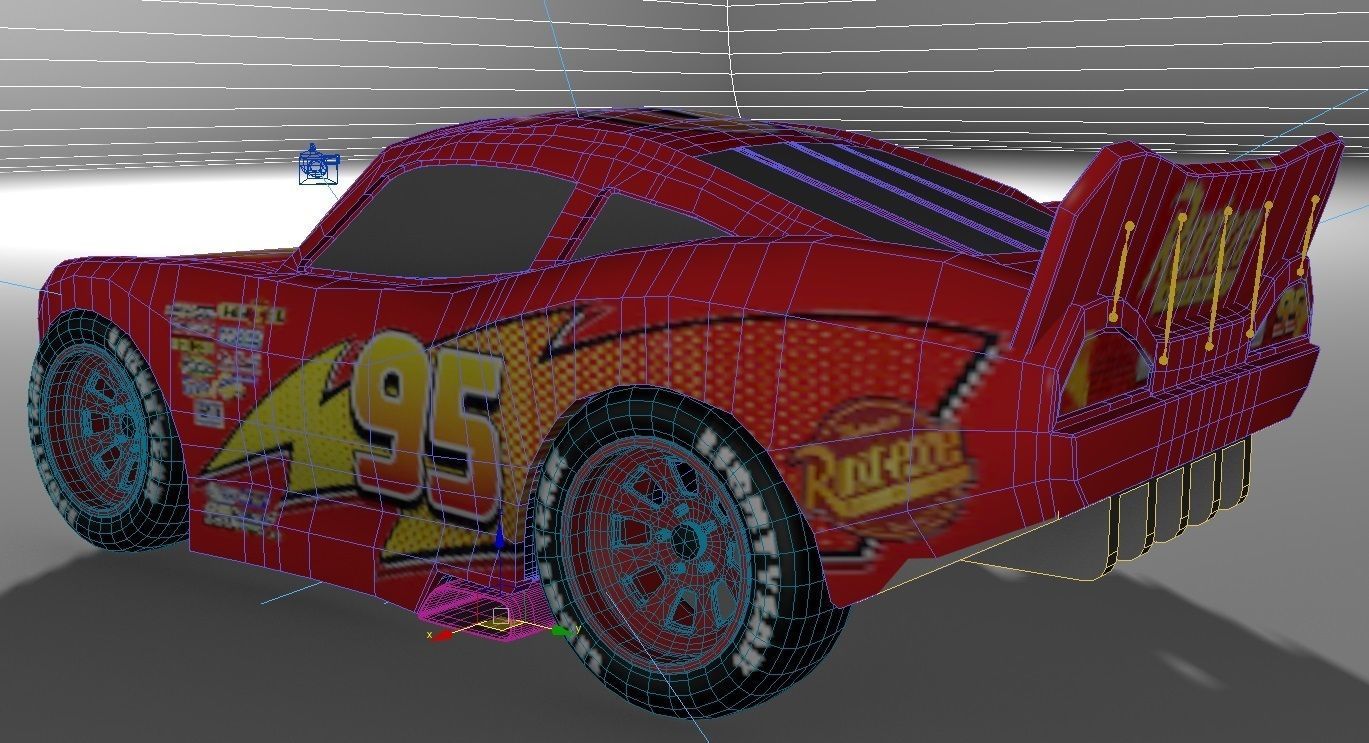 Lightning Mcqueen Cars 3 Character Low-poly 3D model_6