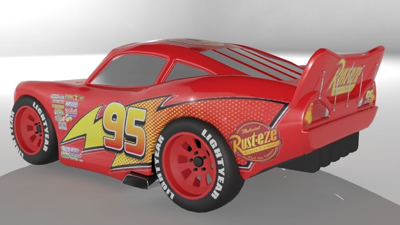 Lightning Mcqueen Cars 3 Character Low-poly 3D model_3