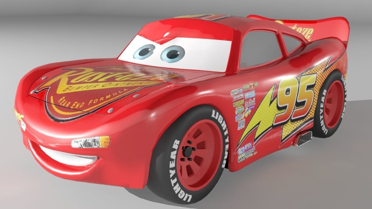 Lightning Mcqueen Cars 3 Character Low-poly 3D model_4