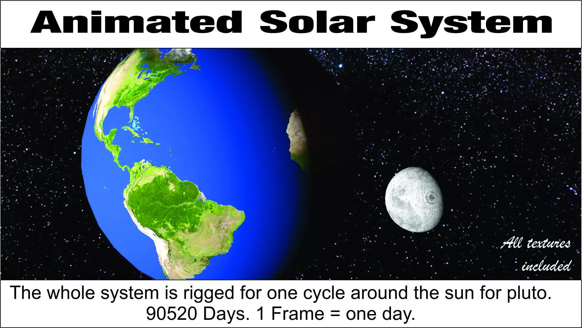 Sci Fi Solar System - Animated Low-poly 3D model_0