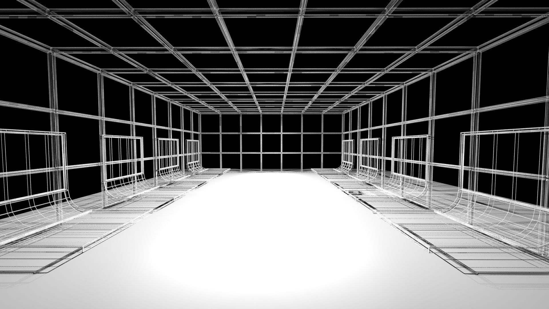 SciFi Interior Data Room Low-poly 3D model_14