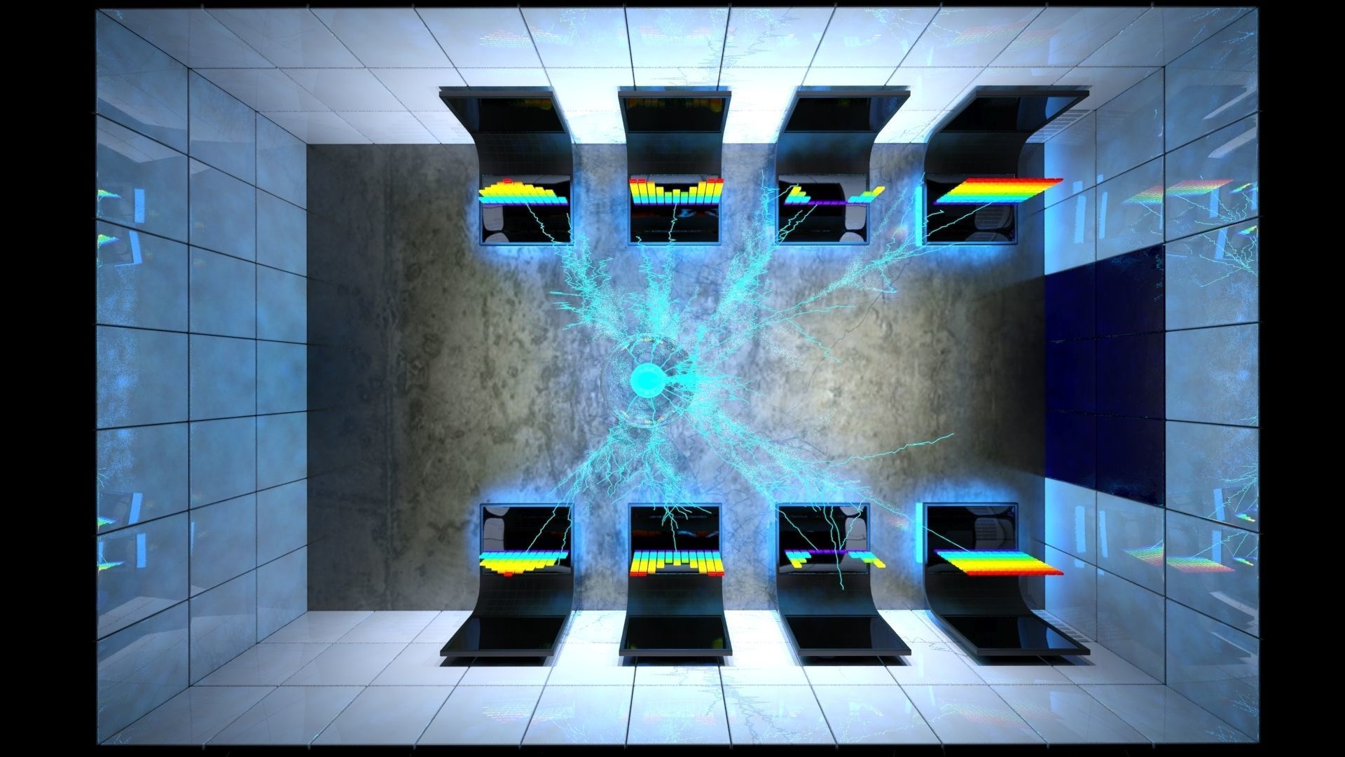 SciFi Interior Data Room Low-poly 3D model_7