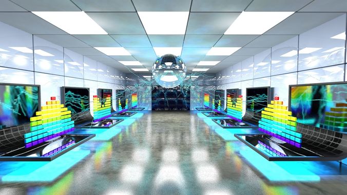 SciFi Interior Data Room Low-poly 3D model