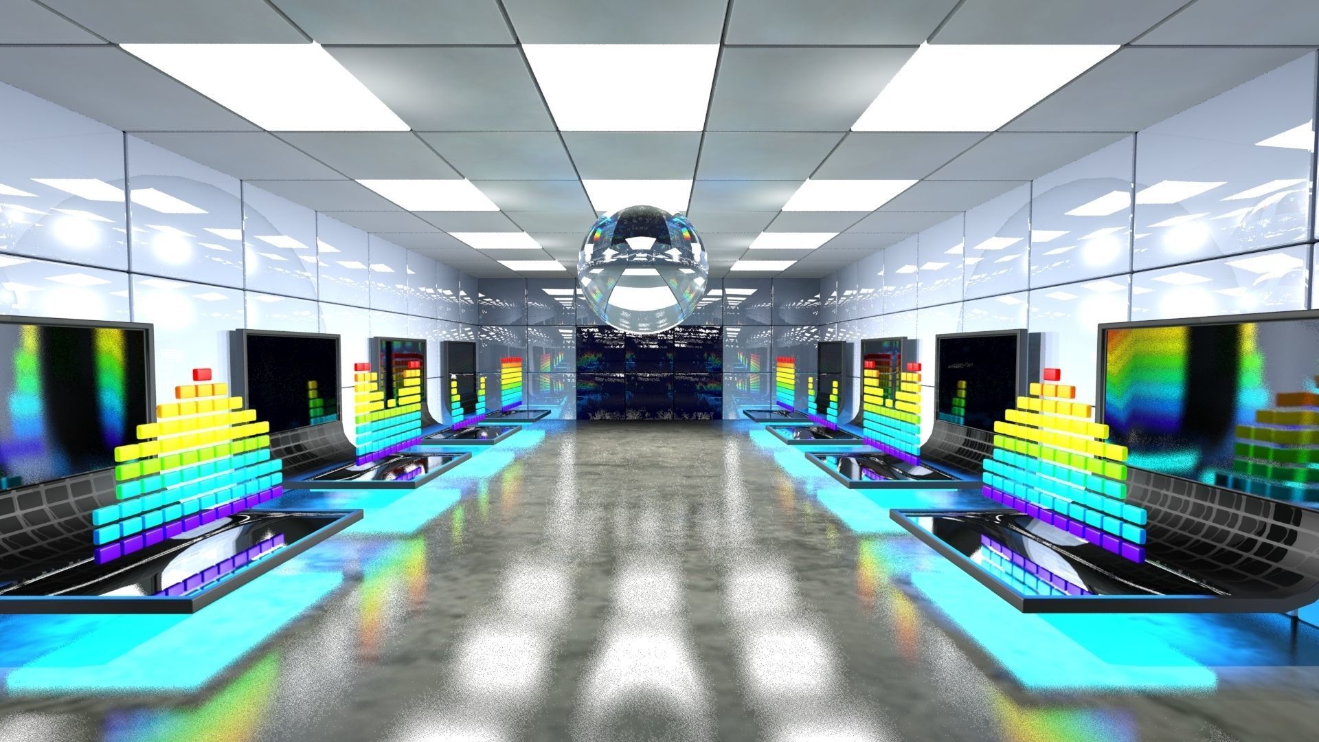 SciFi Interior Data Room Low-poly 3D model_1