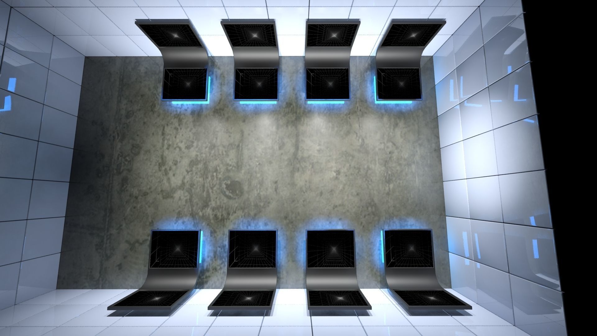 SciFi Interior Data Room Low-poly 3D model_12