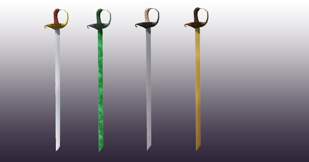 Lowpoly Sword Pack Low-poly 3D model_1
