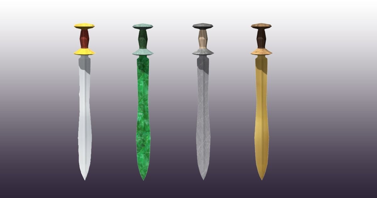 Lowpoly Sword Pack Low-poly 3D model_2