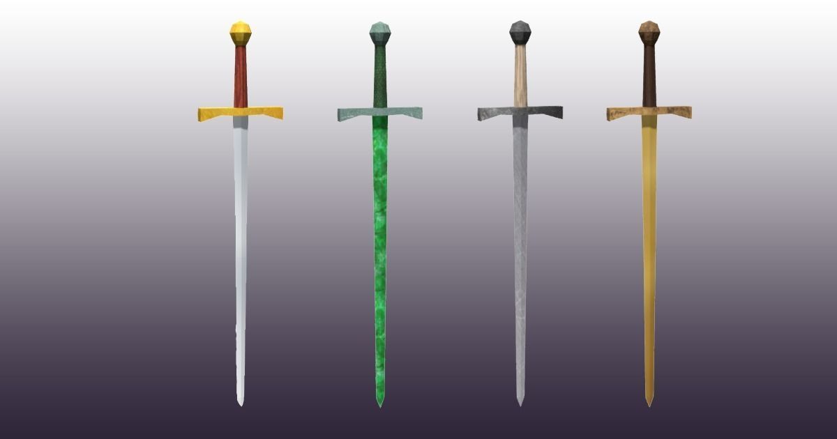 Lowpoly Sword Pack Low-poly 3D model_7