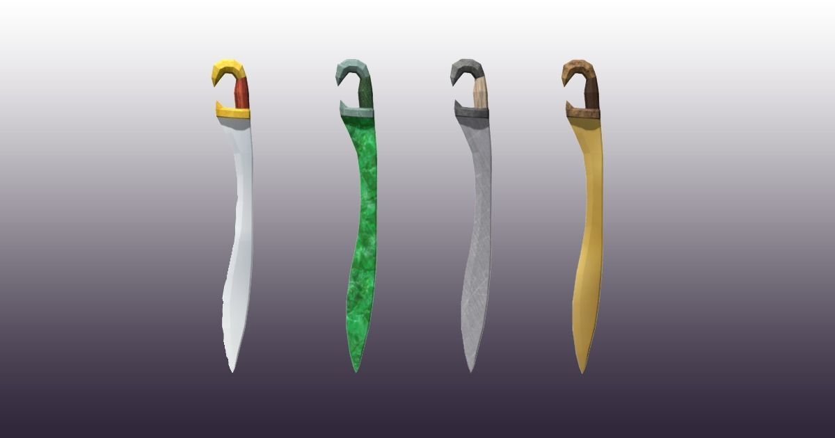 Lowpoly Sword Pack Low-poly 3D model_9