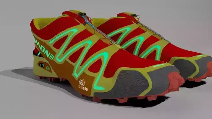 Salomon Speedcross3 Running Shoes for Characters Low-poly 3D model