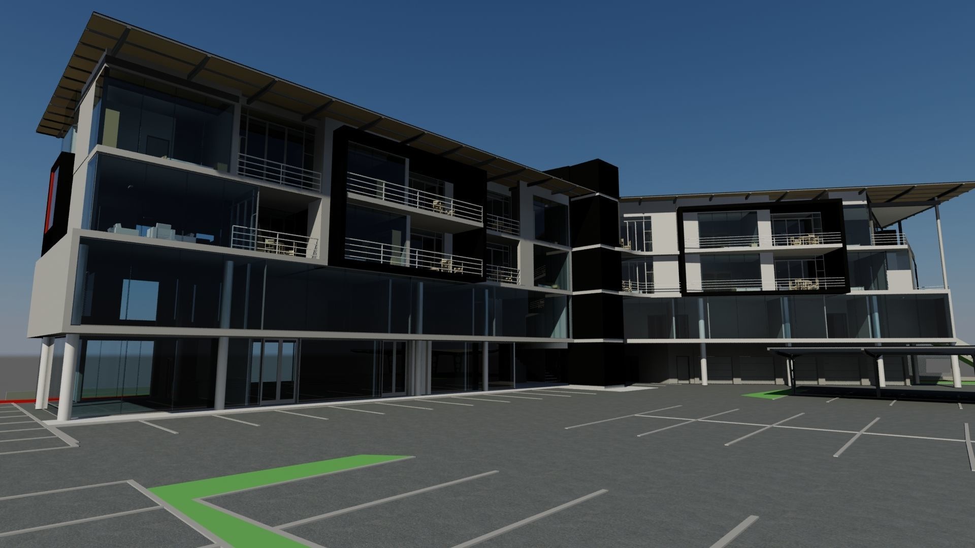 HIGH QUALITY ARCHITECTURAL MODERN BUILDING 2 Low-poly 3D model_6