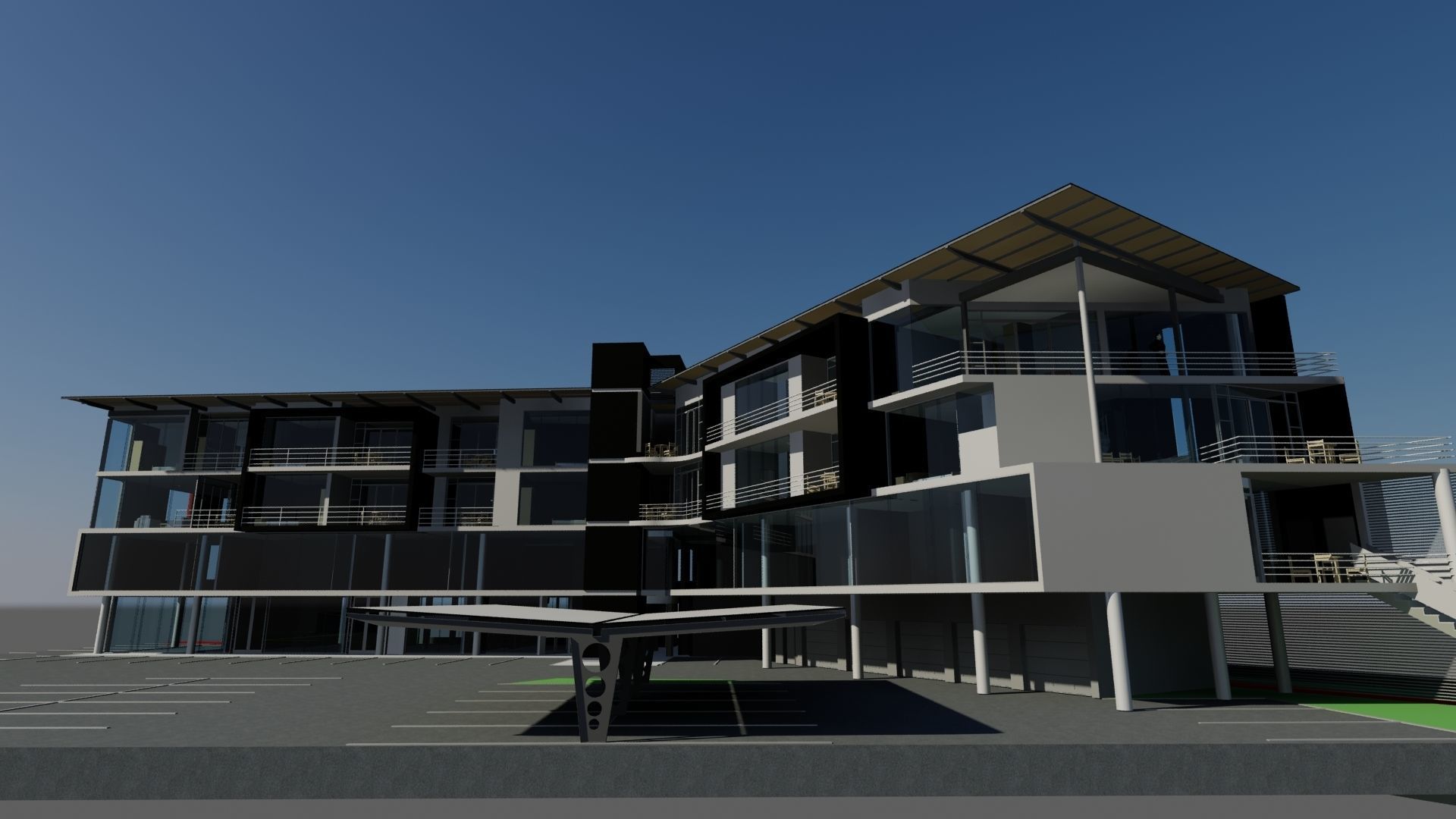 HIGH QUALITY ARCHITECTURAL MODERN BUILDING 2 Low-poly 3D model_7
