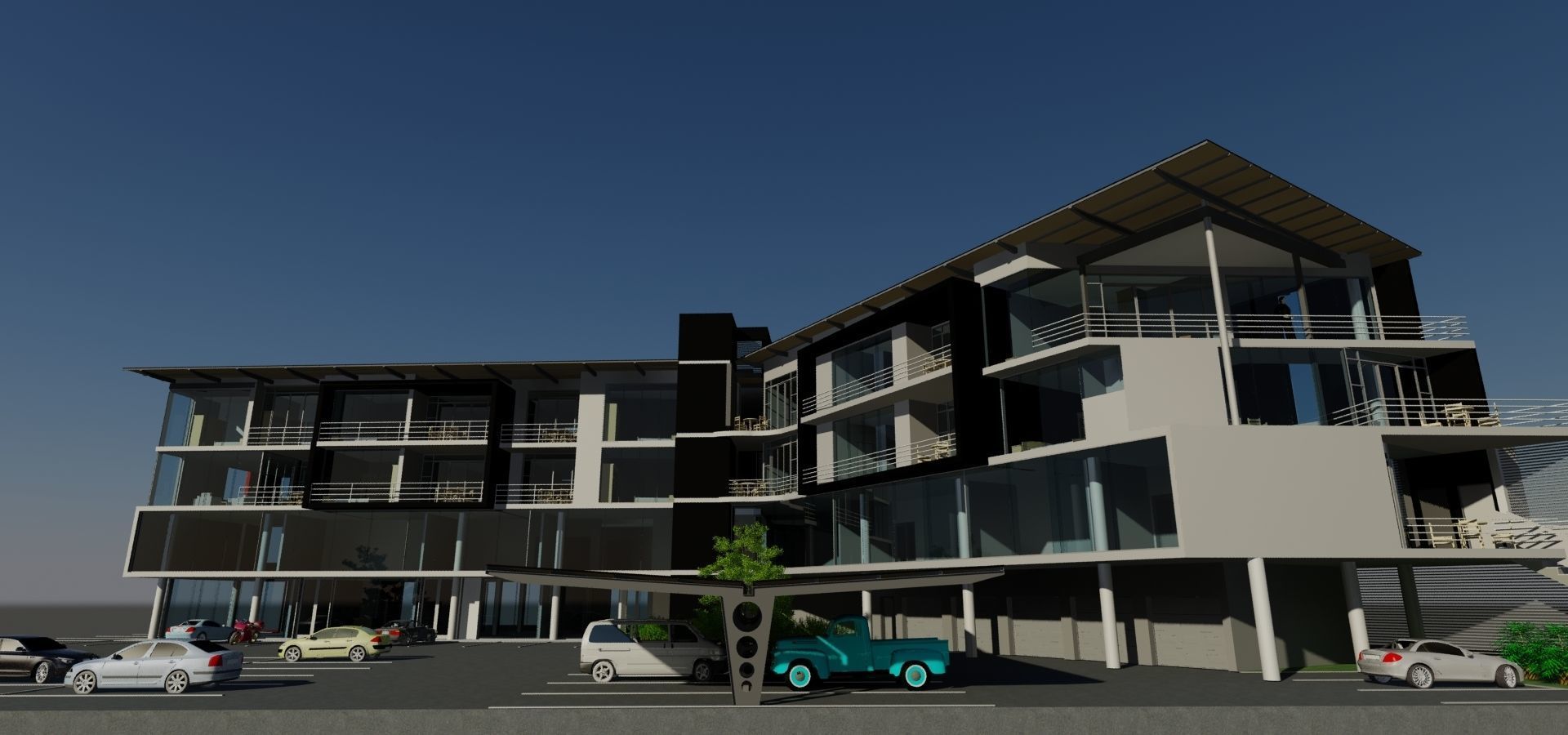 HIGH QUALITY ARCHITECTURAL MODERN BUILDING 2 Low-poly 3D model_3