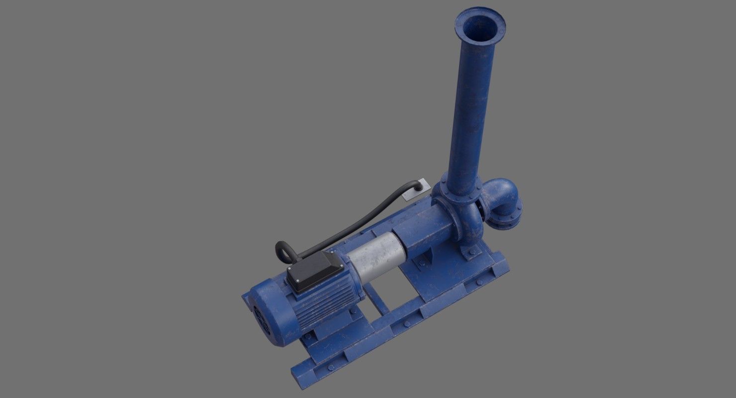 Water Pump 2B Low-poly 3D model_6