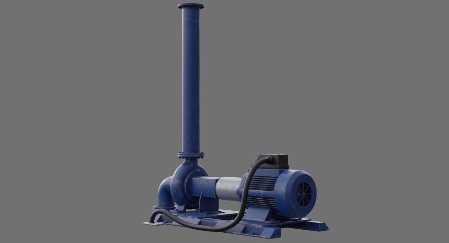 Water Pump 2B Low-poly 3D model_7