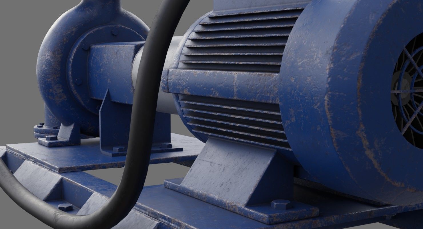 Water Pump 2B Low-poly 3D model_10