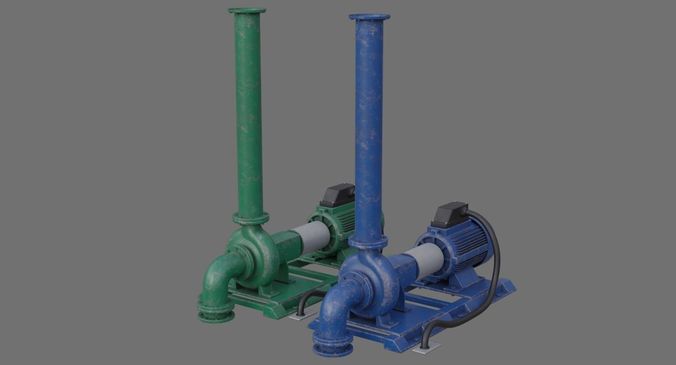 Water Pump 2B Low-poly 3D model