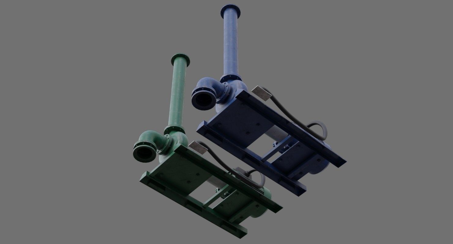 Water Pump 2B Low-poly 3D model_3