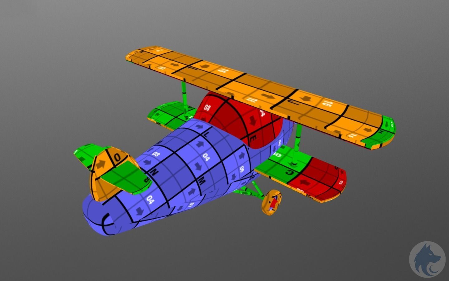 Cartoonish 3D Plane 3D model_3