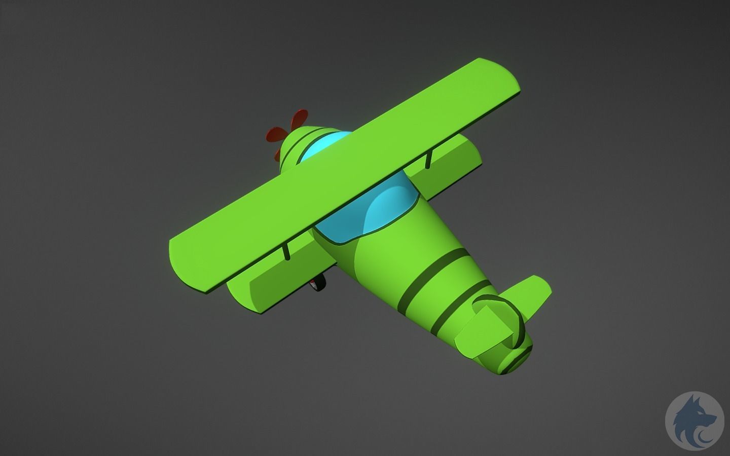Cartoonish 3D Plane 3D model_2