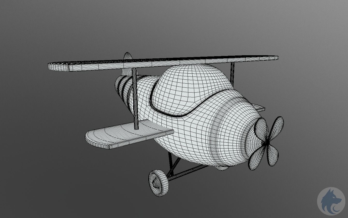 Cartoonish 3D Plane 3D model_1
