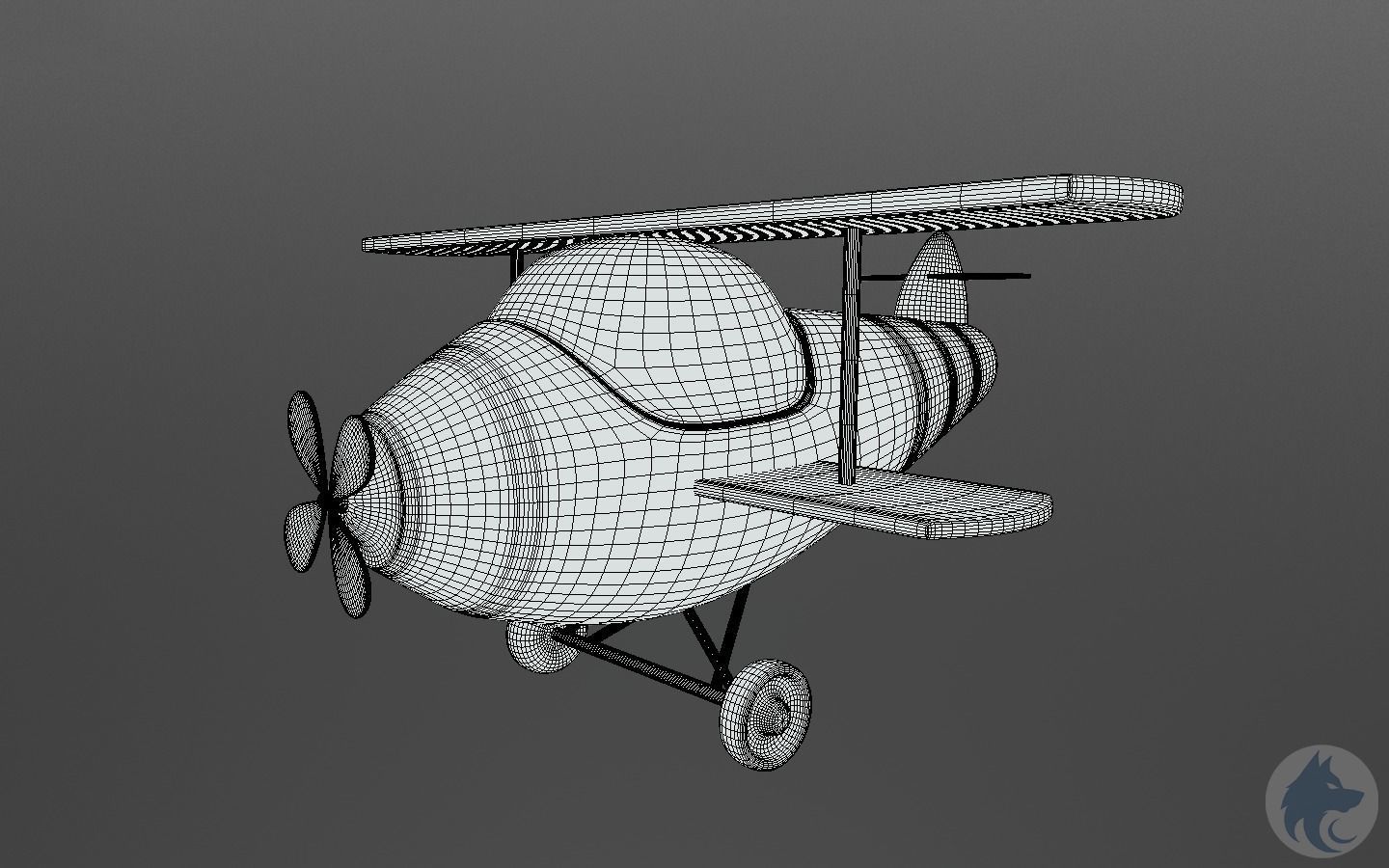 Cartoonish 3D Plane 3D model_9