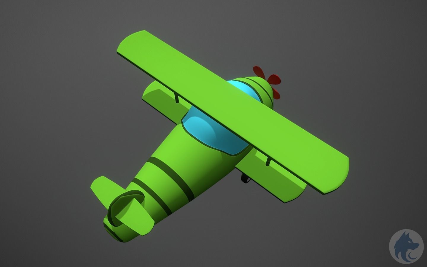 Cartoonish 3D Plane 3D model_4