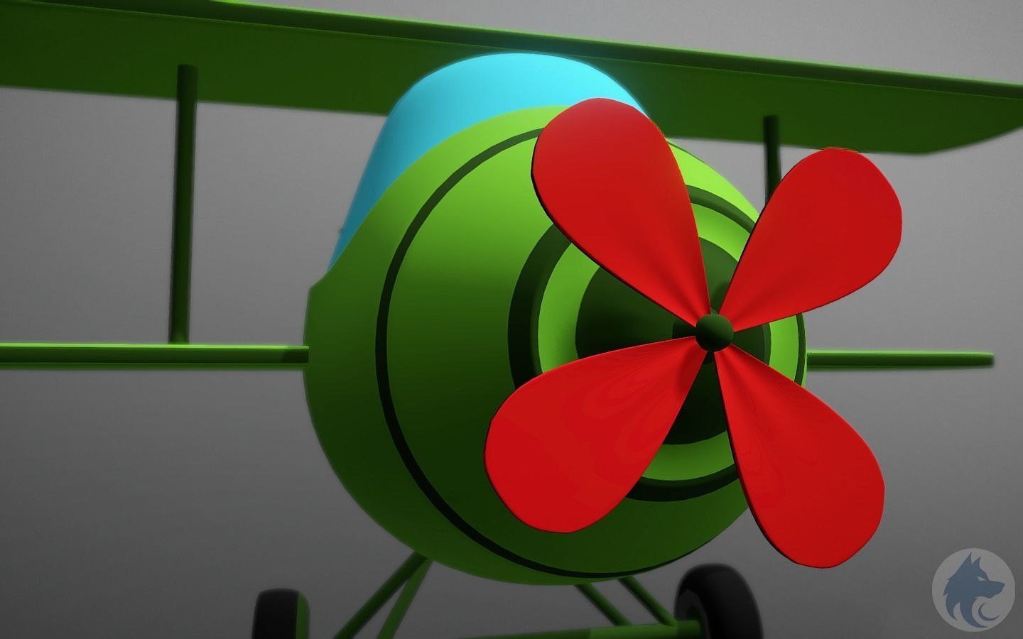 Cartoonish 3D Plane 3D model_8