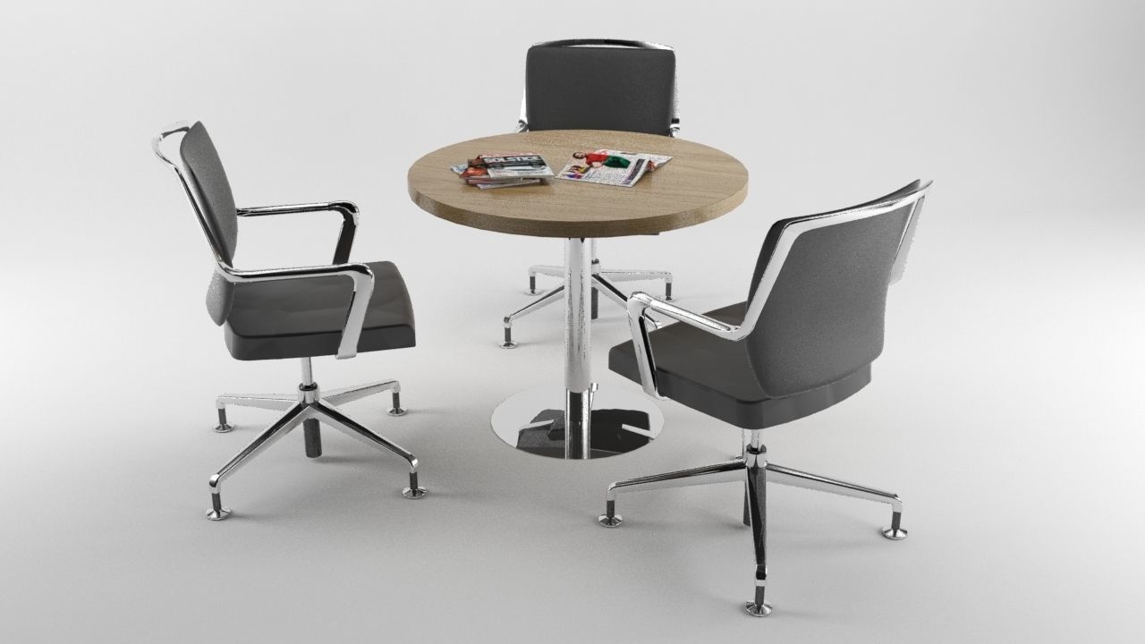 Office Meeting Table HQ Low-poly 3D model_3
