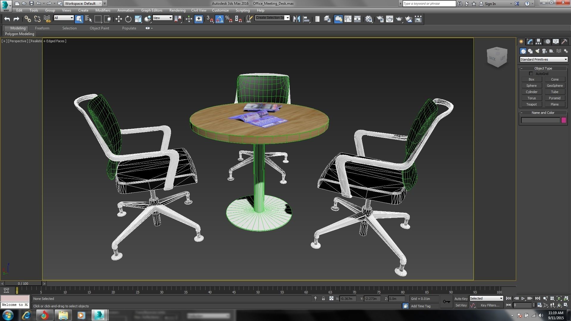 Office Meeting Table HQ Low-poly 3D model_4