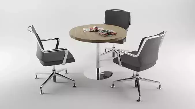 Office Meeting Table HQ Low-poly 3D model